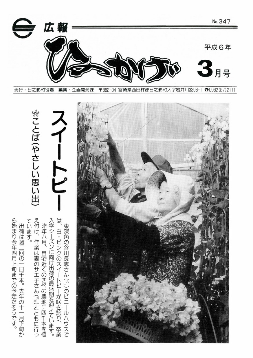 広報ひのかげ　第347号　1994年3月発行の表紙画像